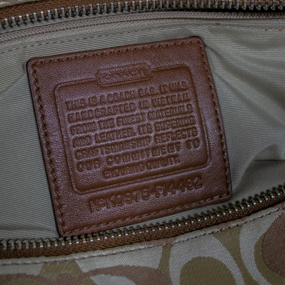 Coach Gold Caramel Signature Tote Handbag F14492 - Picture 3 of 6